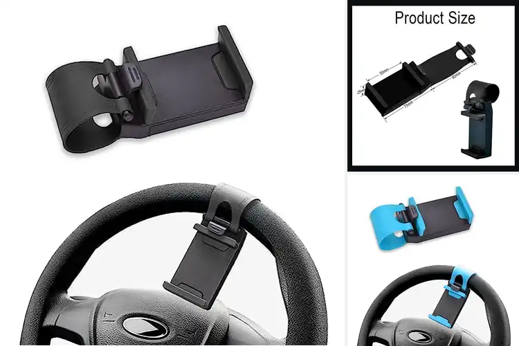 Detailed view of Best ABS Steering Wheel Phone Holder With Cushioning