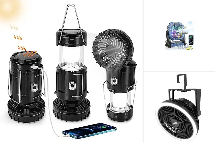 Detailed view of Best AllInOne Lantern Fans: Light, Breeze, & Charge Anywhere