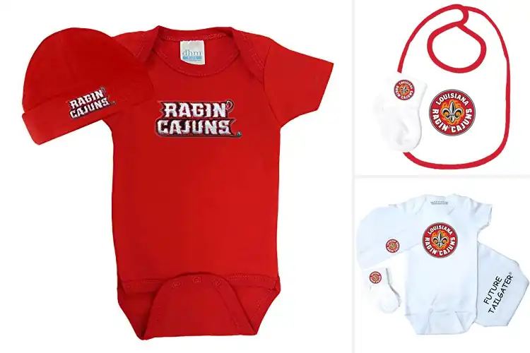 Detailed view of Best Louisiana Lafayette Ragin Cajuns Baby Sets