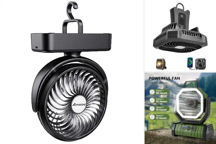 Detailed view of Best RV Camping Fans With Lantern