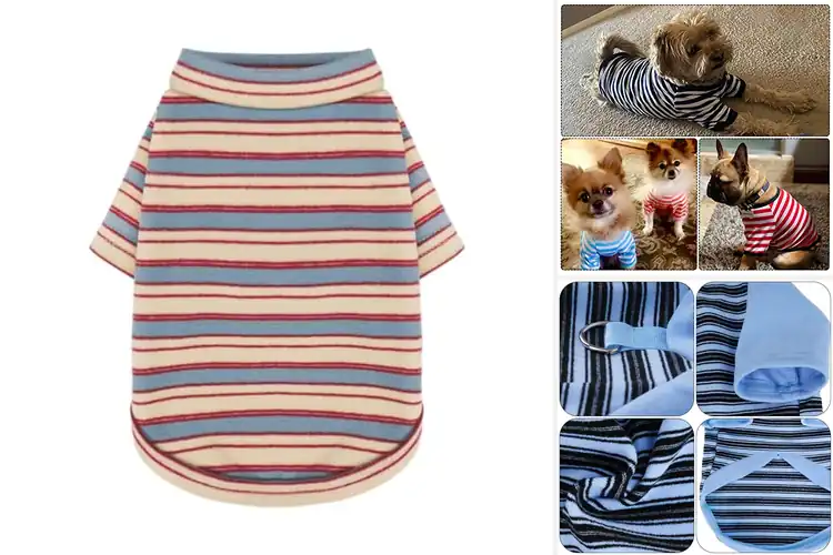Detailed view of Best Striped Dog T-Shirts