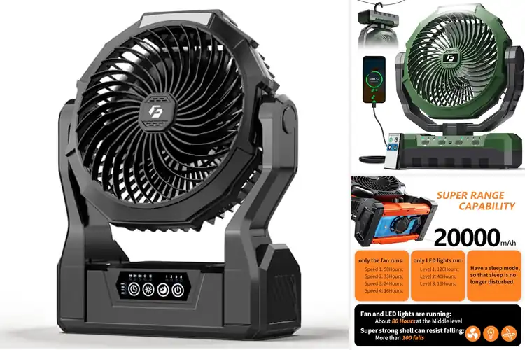 Detailed view of Best Tent Fans For Power Outages: Stay Cool & Prepared